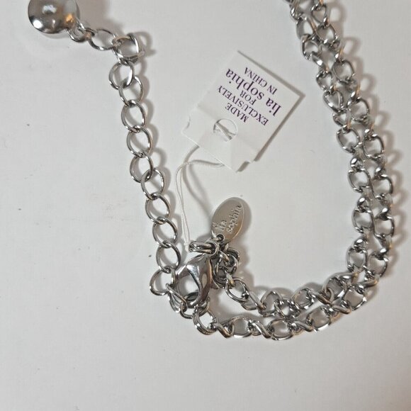 Lia Sophia Elysian Tortoise Shell Resin Cut Crystals Statement Necklace Retired - Picture 4 of 7